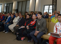 Bakıda idman gimnastikası üzrə Dünya Kubokuna gəlmiş nümayəndə heyəti rəhbərləri və üzvlərinin görüşü keçirilib. Azərbaycan, 18 fevral, 2016